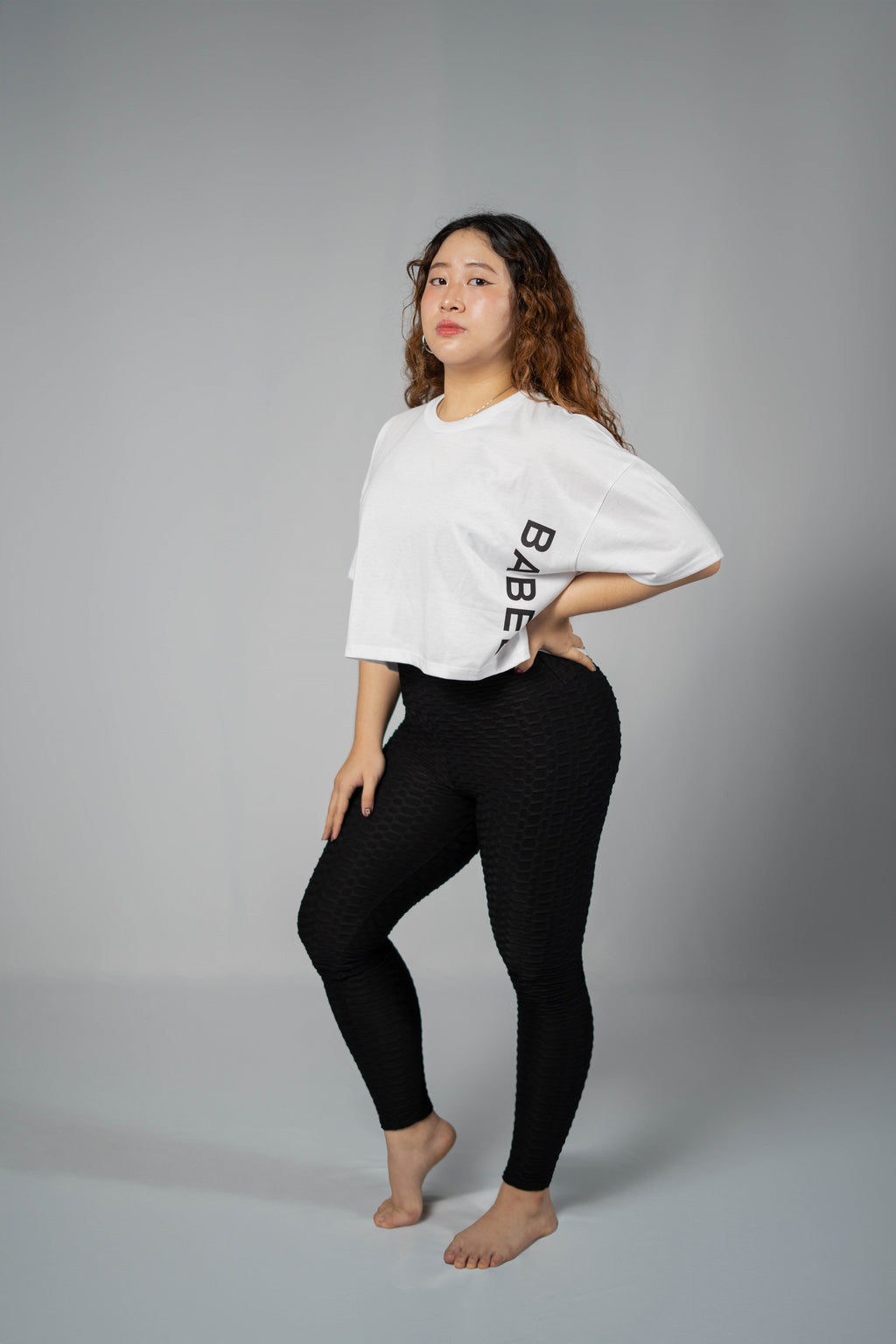 Babel Oversized Crop Top - White