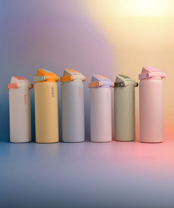 700ML OVER Wave 2.0 Duo Lid Flask - Apricot Glow