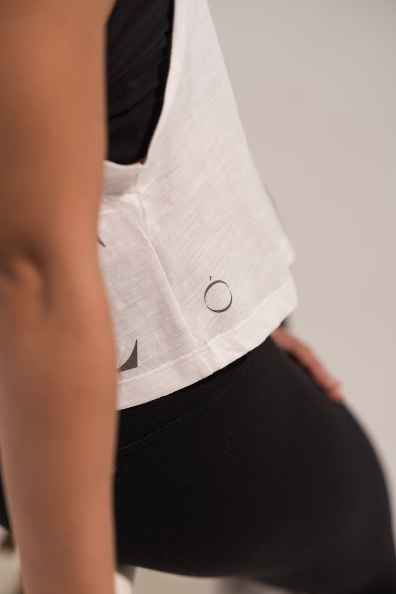 Get Toned Crop Tank Top - White