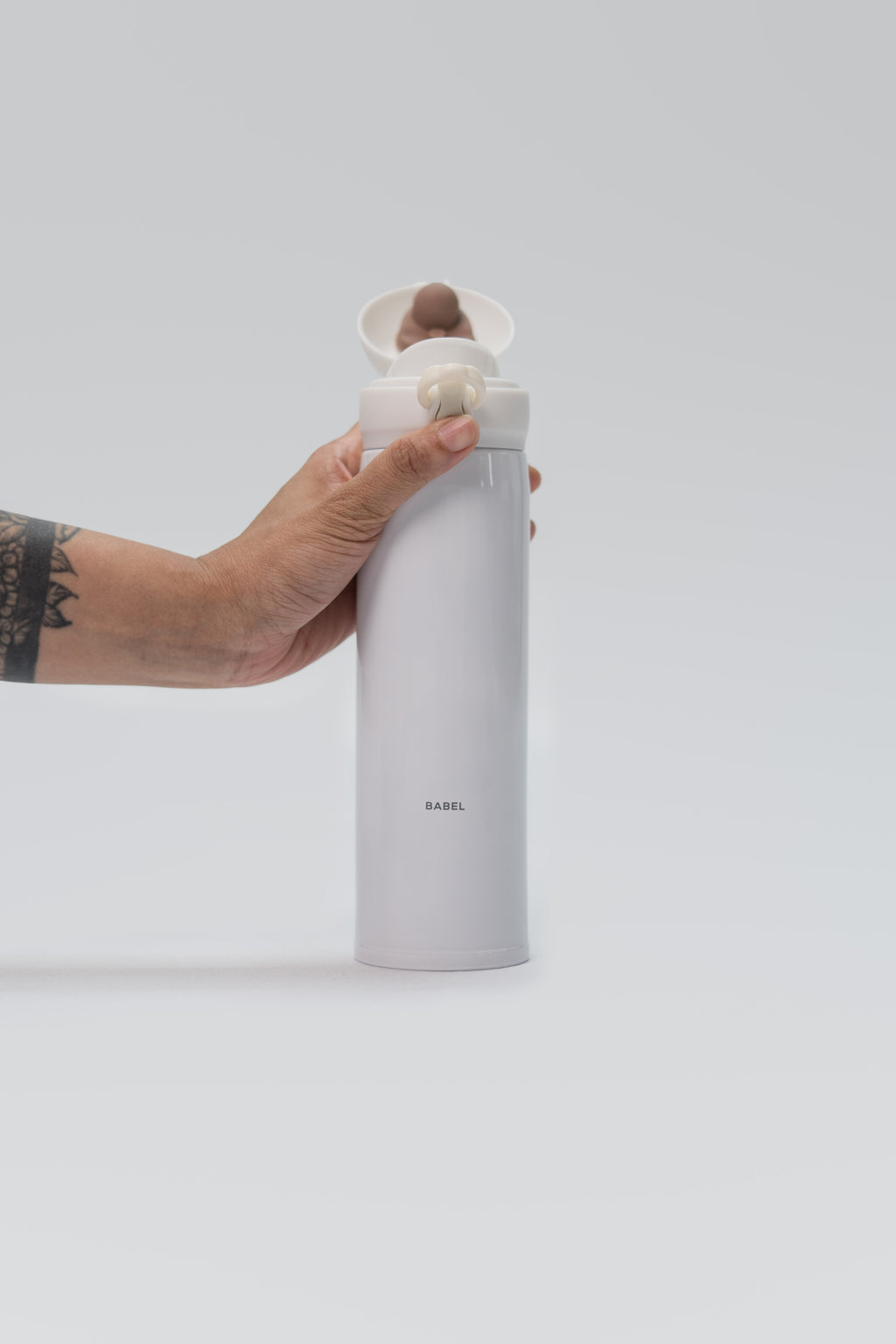 450ml Babel Flip-cap Thermoflask - White