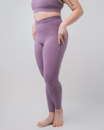 Babel V Waist Leggings with Pockets - Mauve Purple