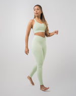 Babel V Waist Leggings with Pockets - Mint Green