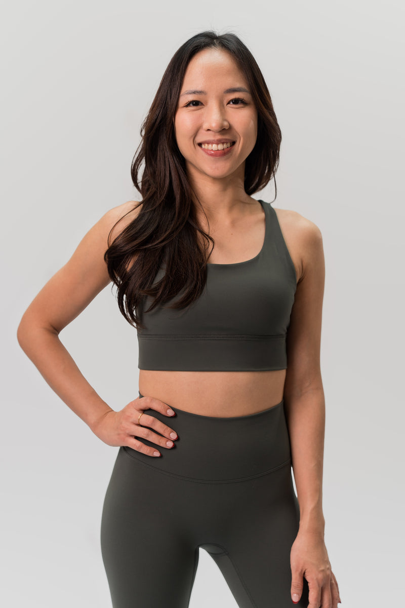 Babel 2X-back Sports Bra - Dark Green
