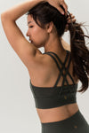 Babel 2X-back Sports Bra - Dark Green