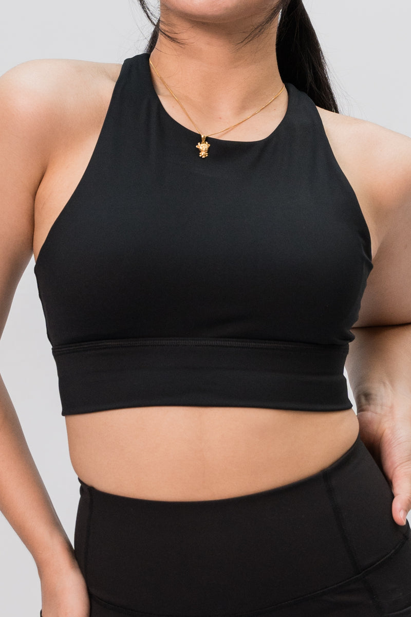 Babel High Neck Sports Bra - Black