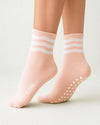 Mini Waves Tone Pilates Grip Sock - Powder Pink