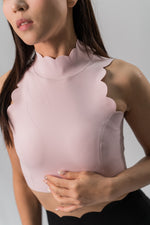 Babel Halter Neck V-Back Wave Sports Bra - Light Pink