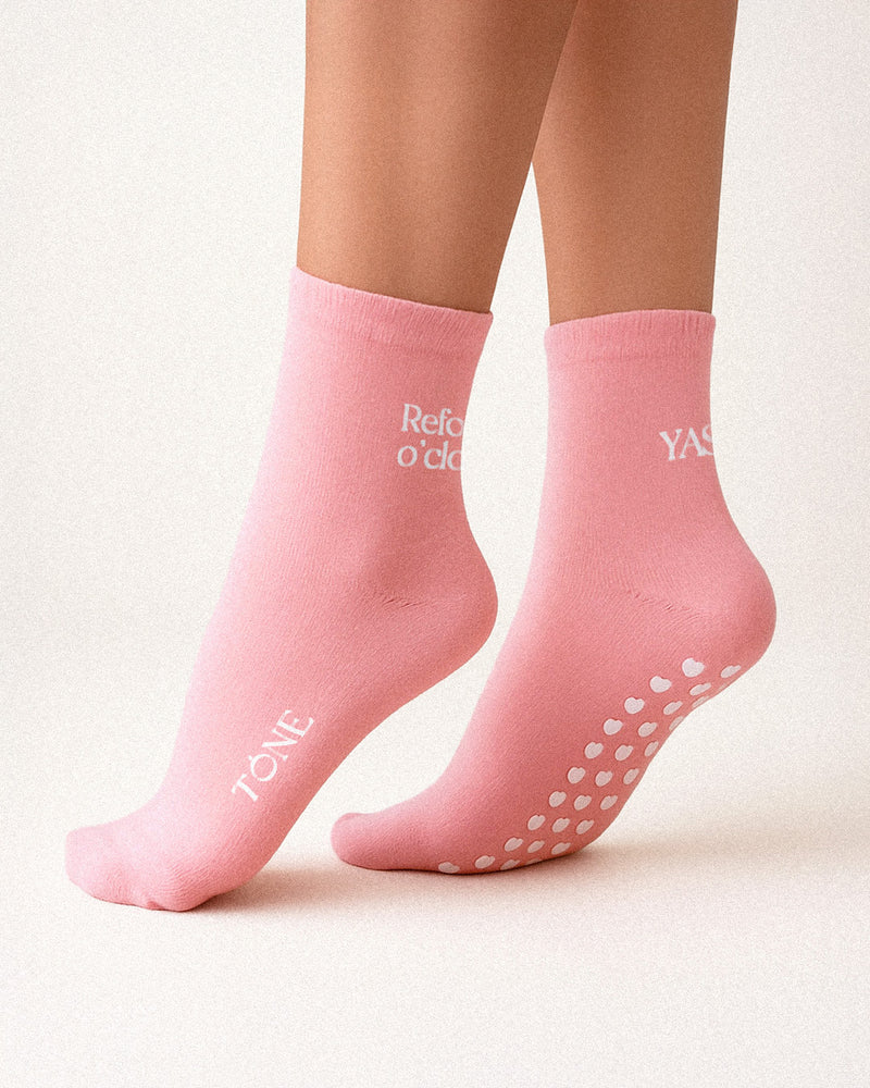 Reformer Time Tone Pilates Grip Sock - Pink